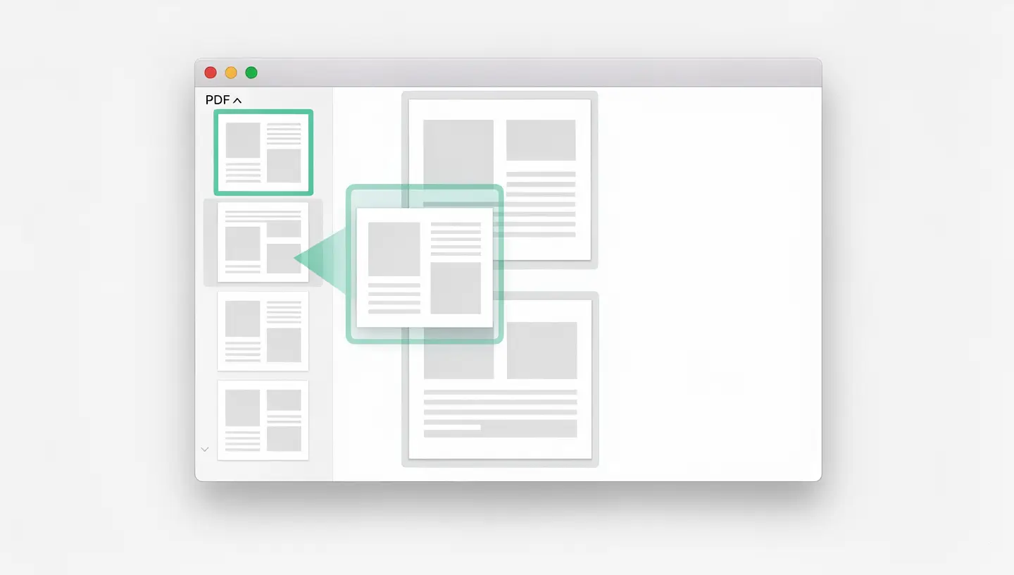 Assembler des PDF avec Aperçu sur Mac via les vignettes