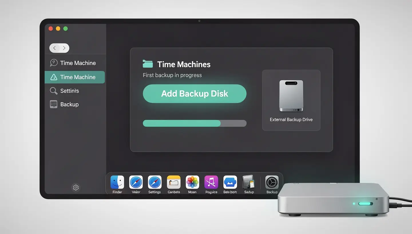 Configurer Time Machine réglages système macOS sauvegarde