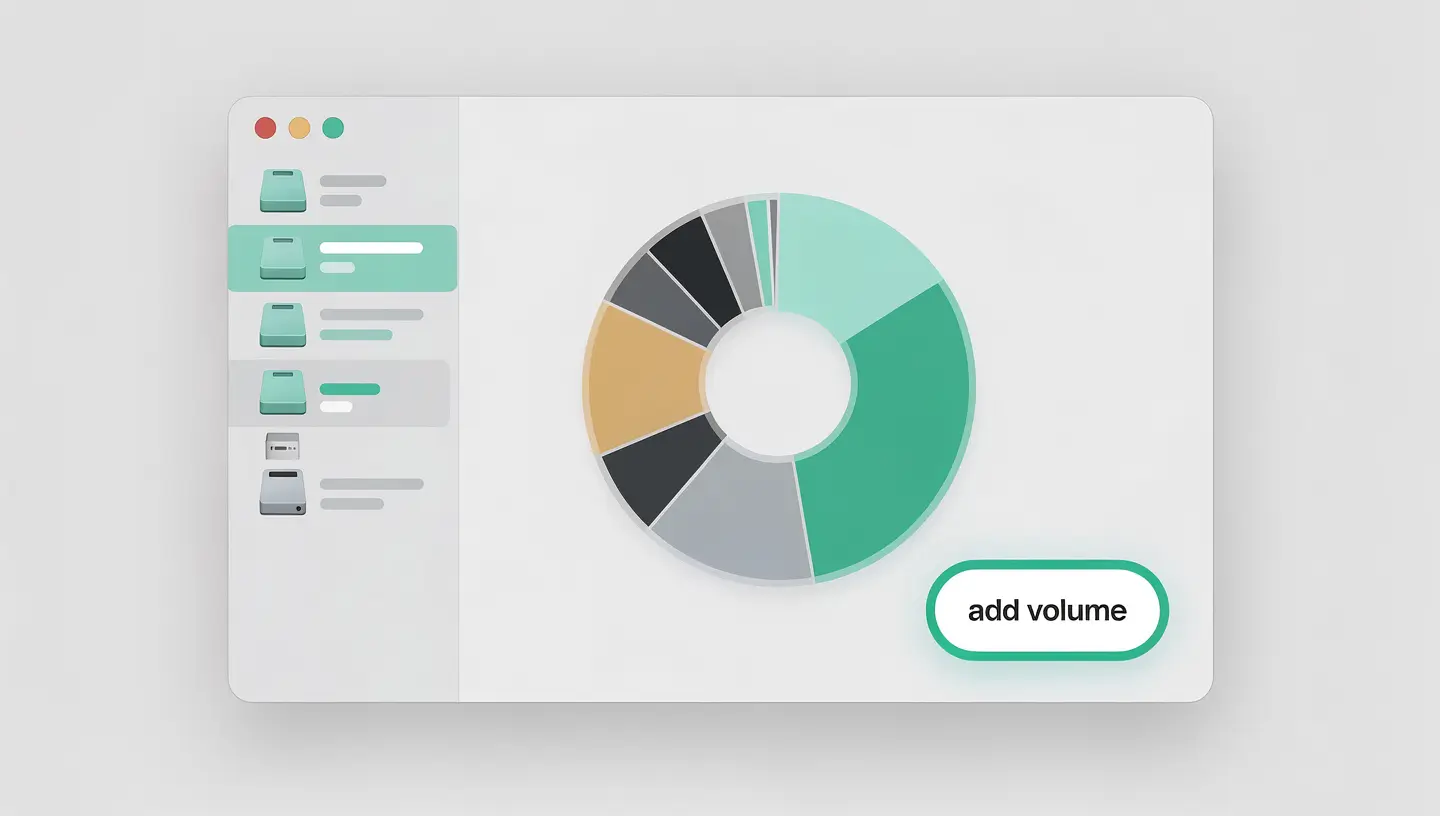 Création d'un volume APFS dans l'Utilitaire de disque sur Mac