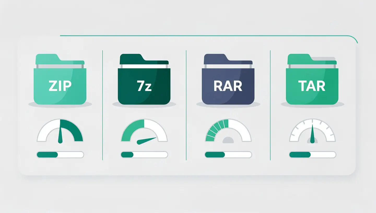 Comparatif des formats de compression ZIP, 7z, RAR et TAR sur Mac