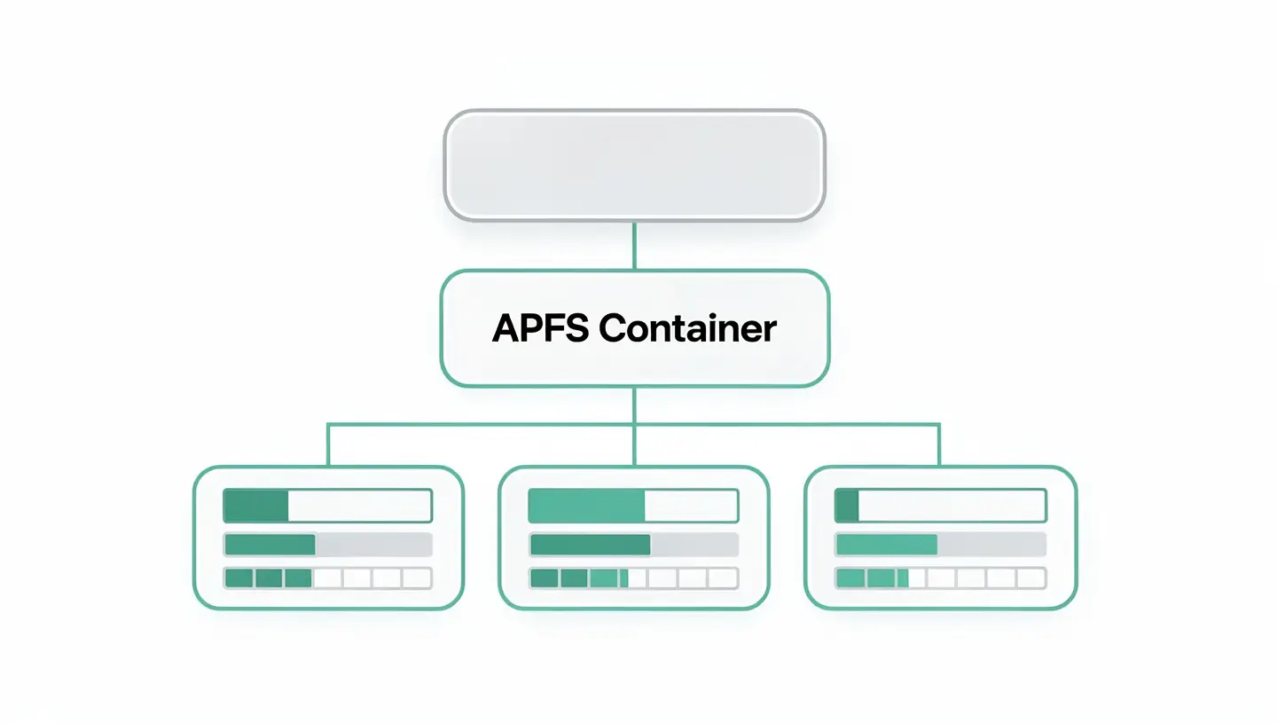 Interface Utilitaire de disque Mac volumes APFS HFS