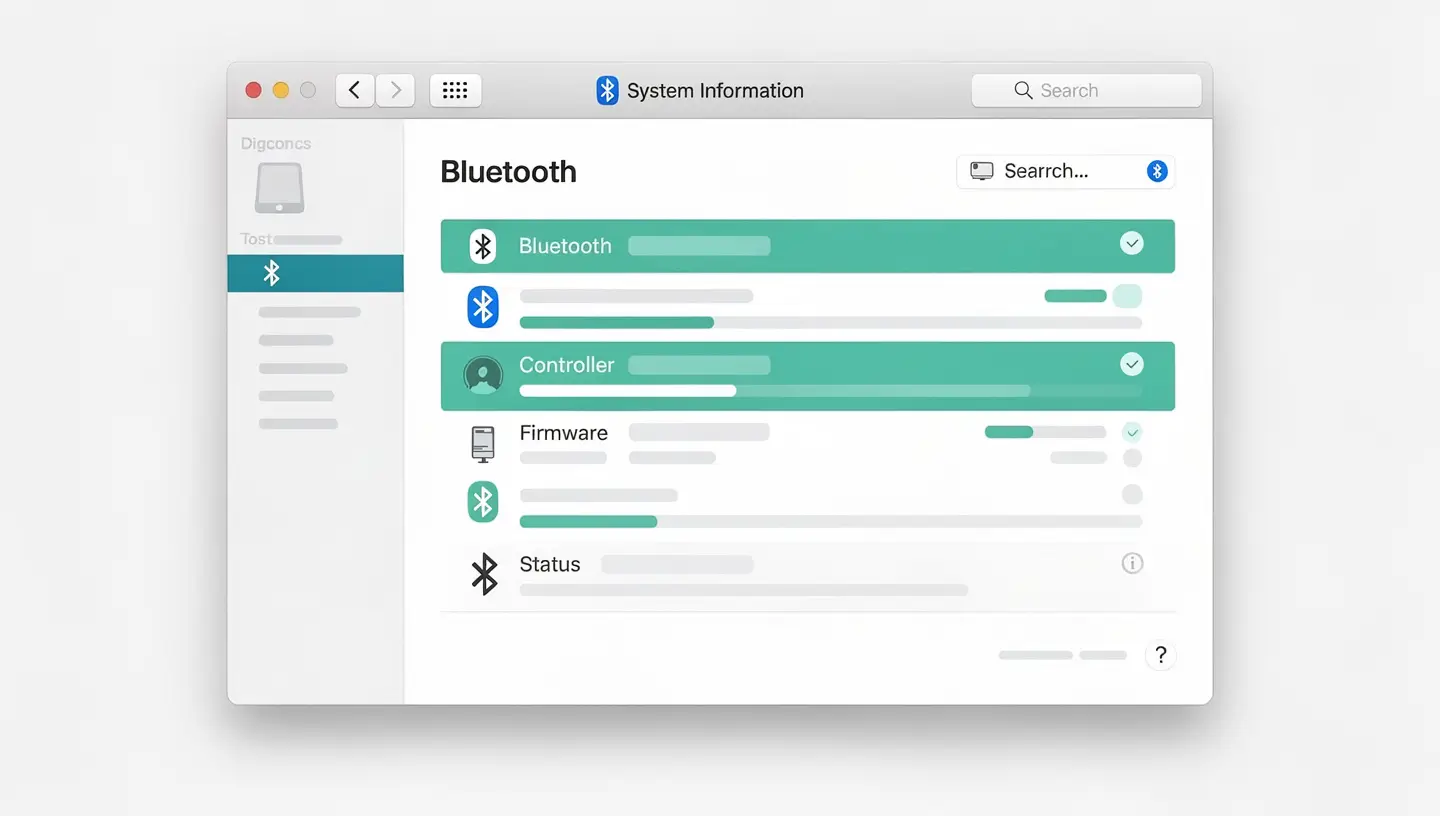 Diagnostic du module Bluetooth Mac via le Rapport système